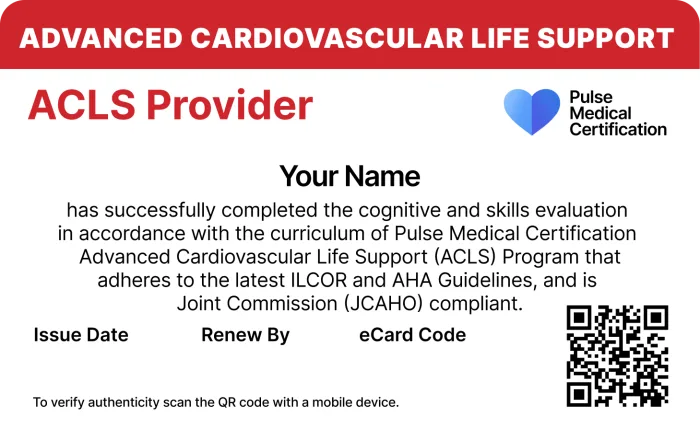 ACLS Provider Card